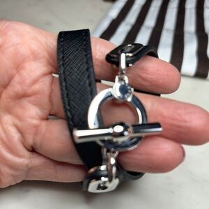 Henri Bendel Black Wrap Bracelet with Silver Details